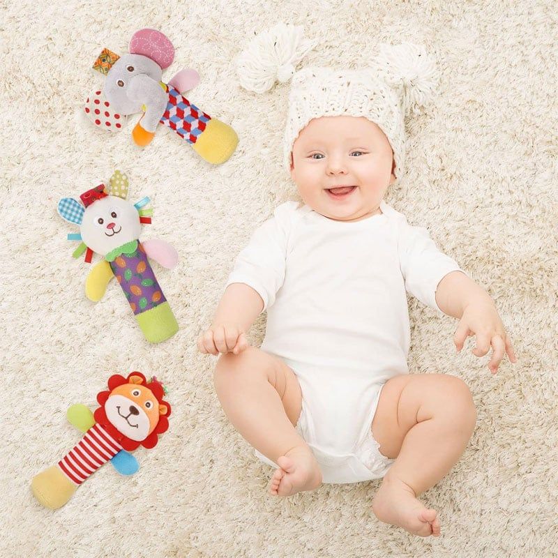 GENERICO - Sonajero en Felpa Estimulación para Bebe - Elefante