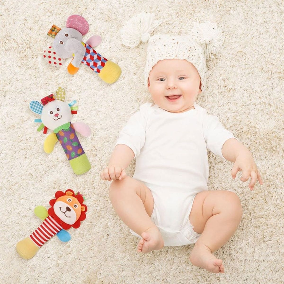 GENERICO - Sonajero en Felpa Estimulación para Bebe - Cerdito