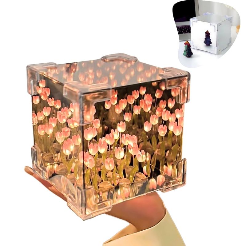 AMERICAN GENERICS - Lampara Tulipanes Infinitos Espejo Nube Producto Diy Regalo