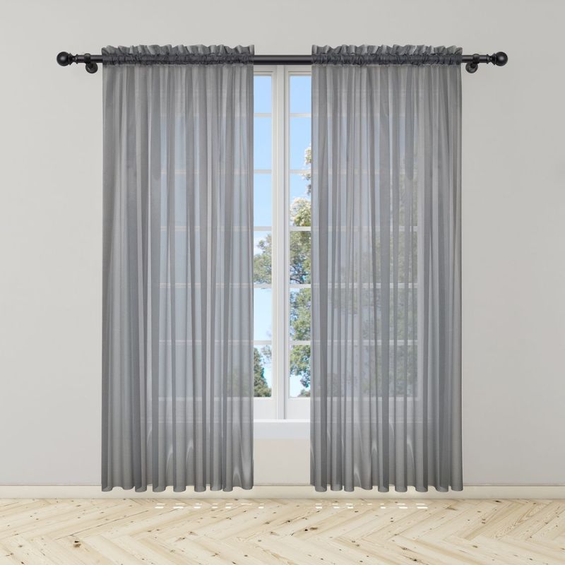 ADVANCE - Pack x2 Cortina Gris en Velo Muselina 4 mts x 2.10 mts Dividido