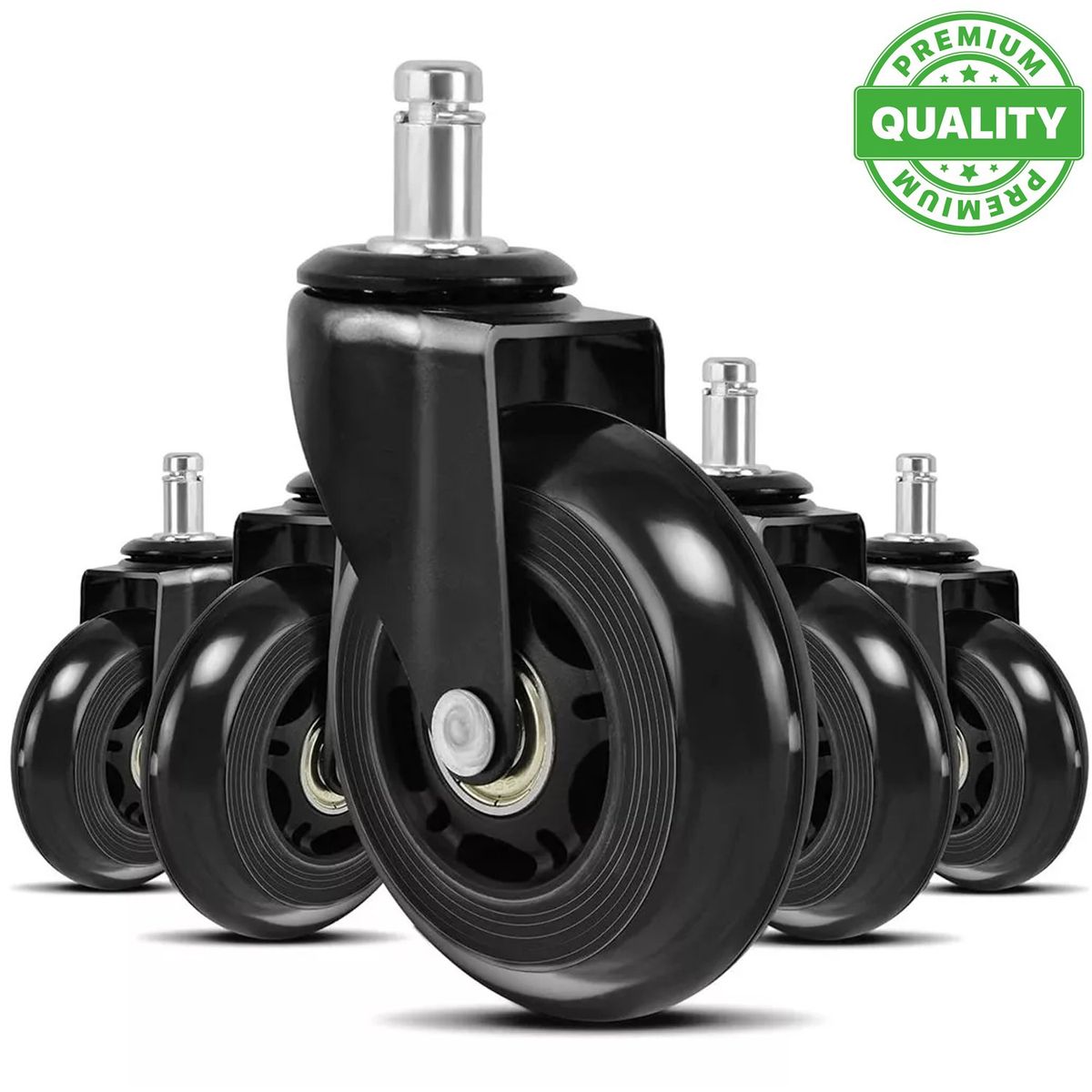 ONE PIXEL - Ruedas Silla Escritorio Tipo Roller Gamer Set X5 Universales