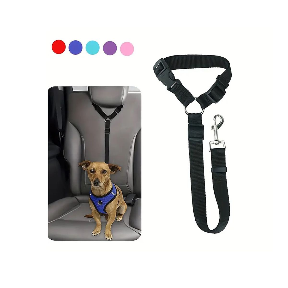 LAVEF - Cinturon De Seguridad Para Mascota Carro Arnes Cabecero