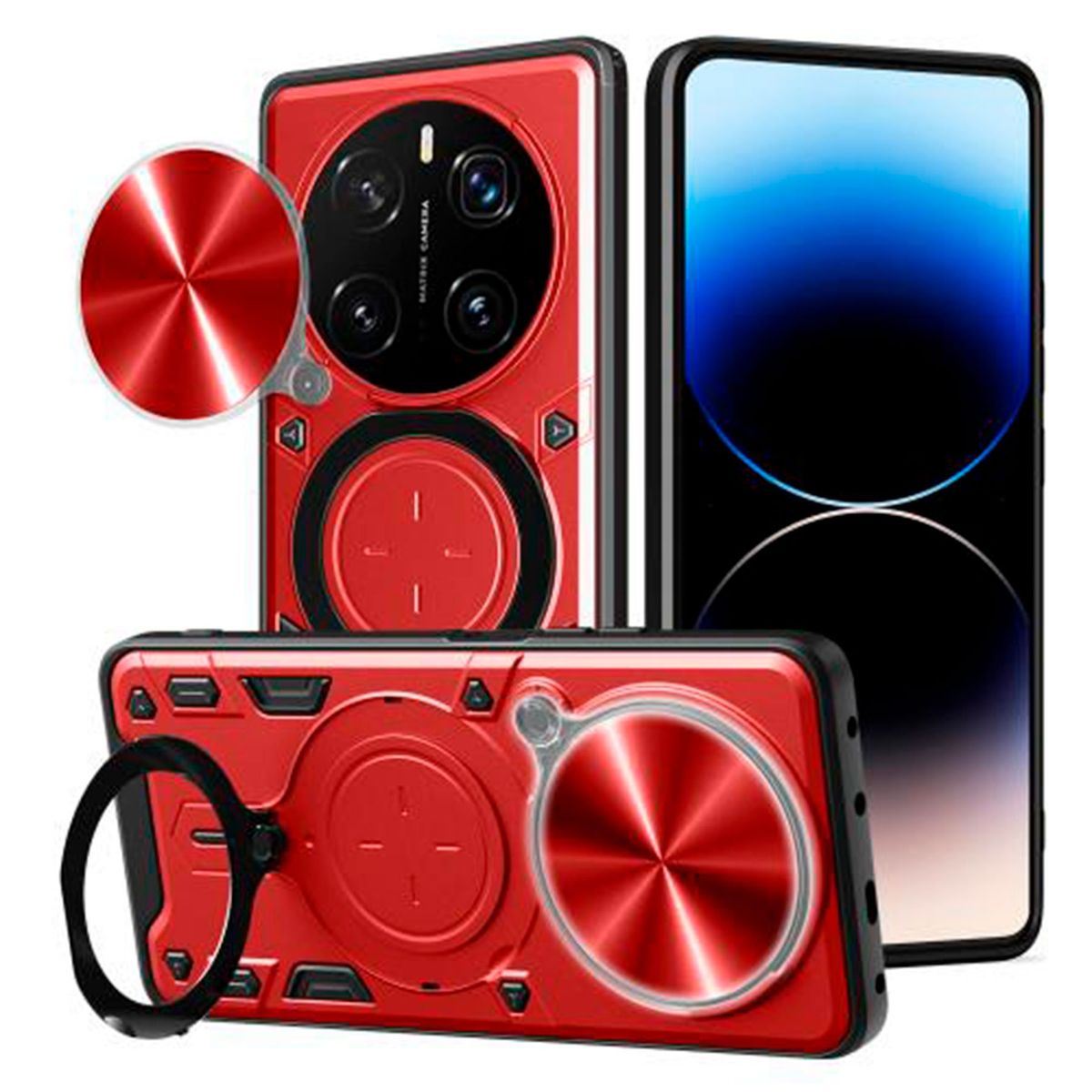 GENERICO - Estuche Protección Camara Con Soporte Para Honor Magic 7 lite Gris