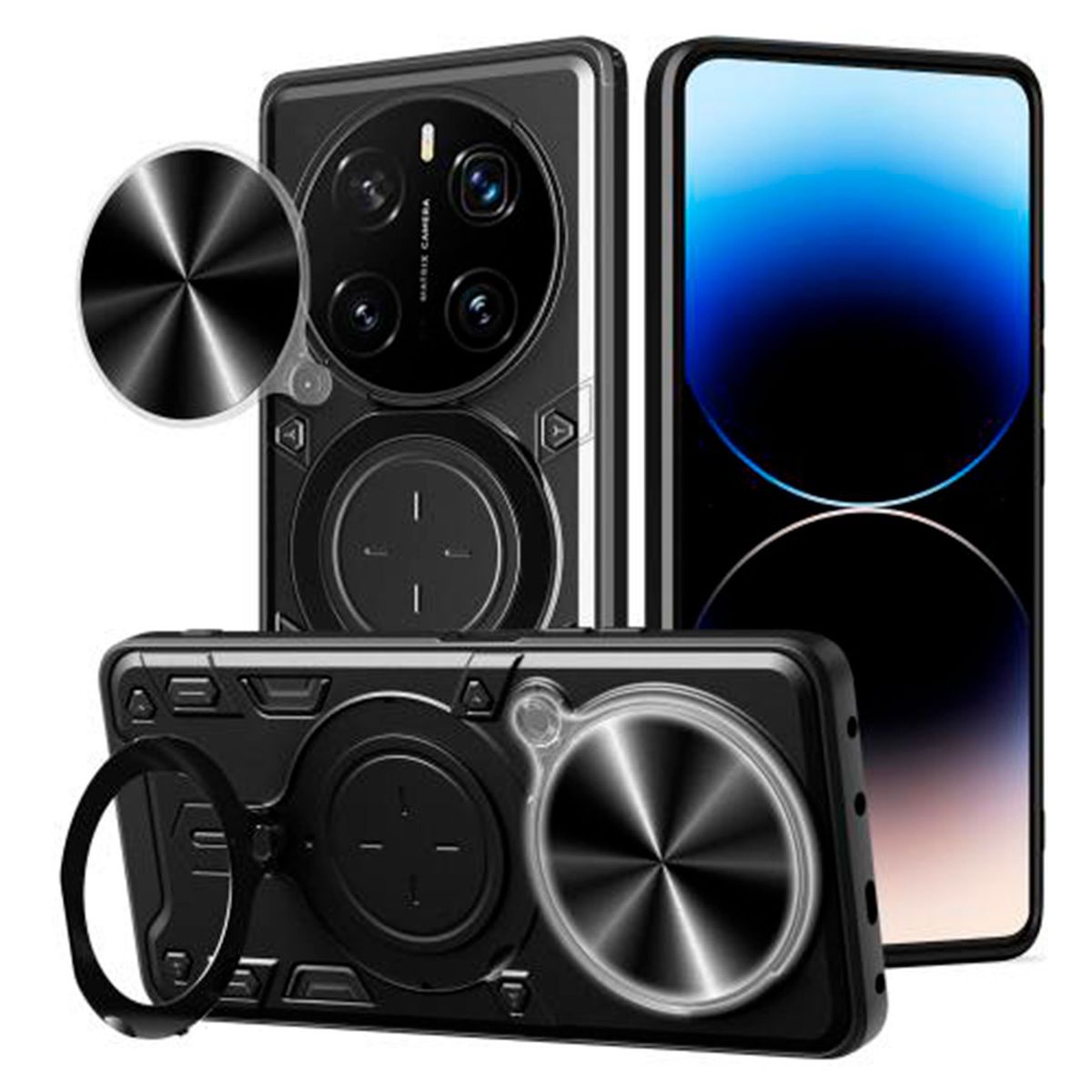 GENERICO - Estuche Protección Camara Con Soporte Para Honor Magic 7 lite Negro