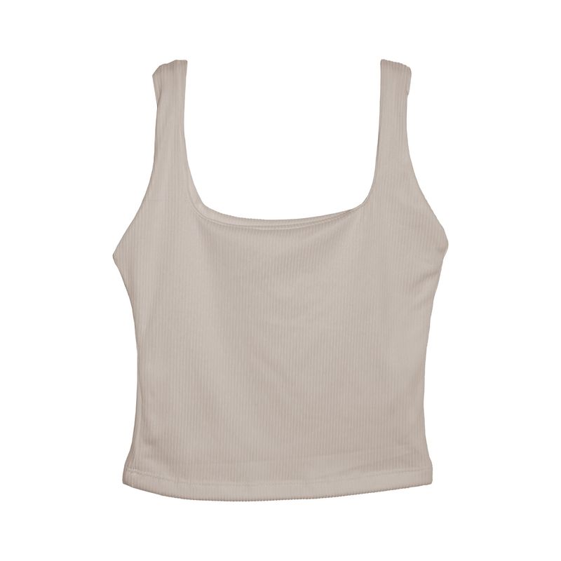 SYK - Blusa Para Mujer Sin Mangas Cuello Cuadrado Rib Crop Top