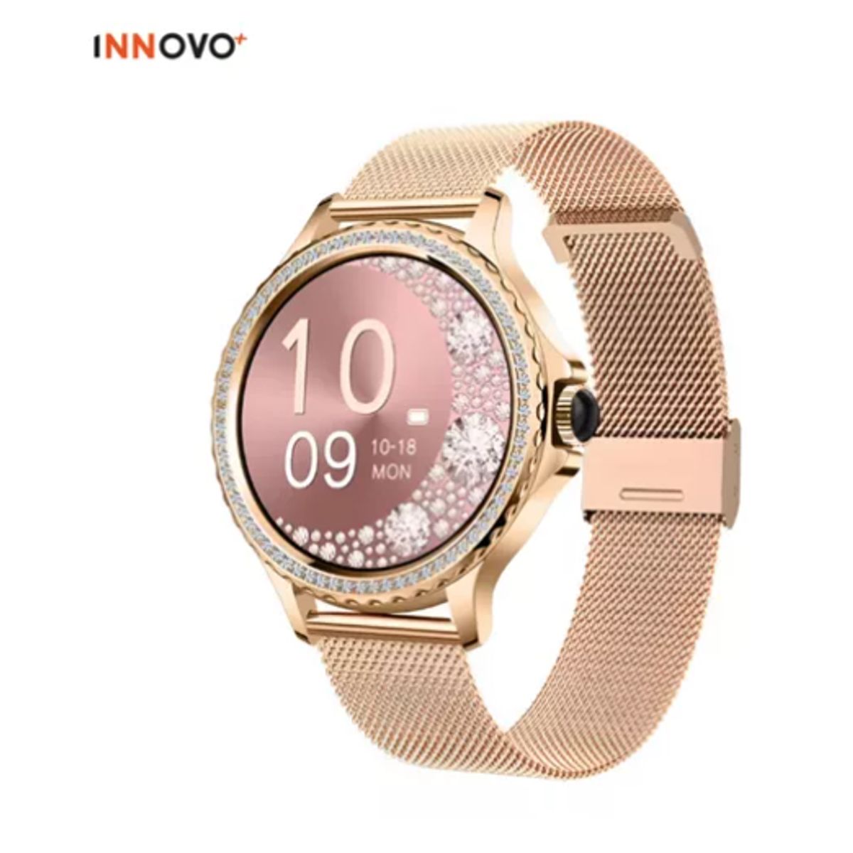 INNOVA - Smartwatch Dama Oro Rosa Moda Estilo Elegante Mobulaa Notificaciones
