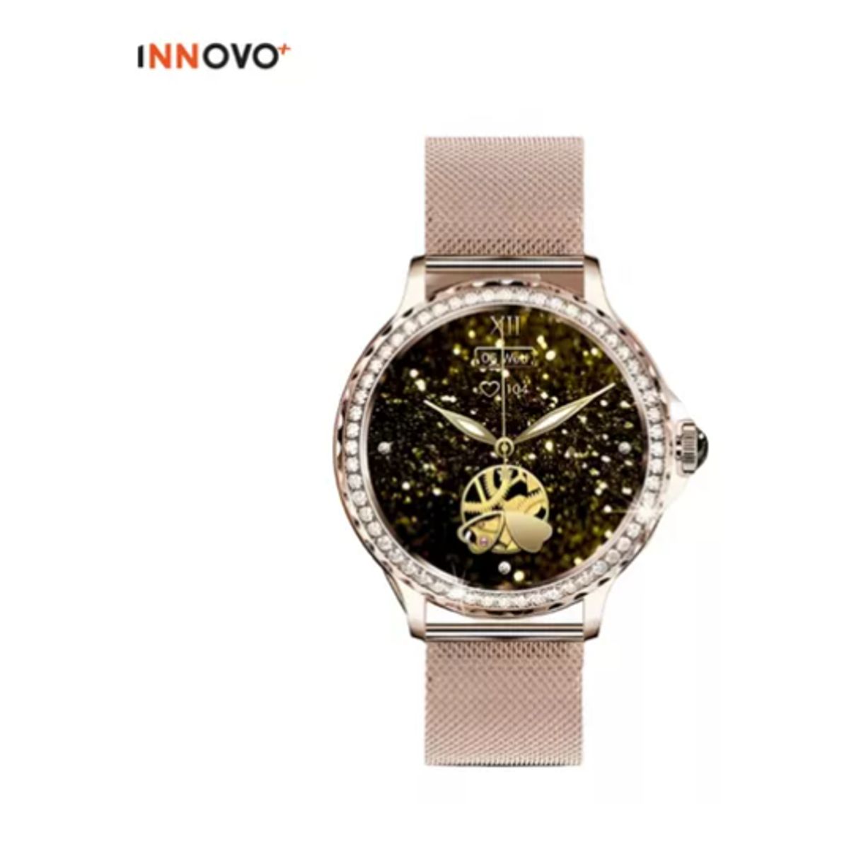 INNOVA - Smartwatch Dama Oro Rosa Moda Estilo Elegante Mobulaa Notificaciones