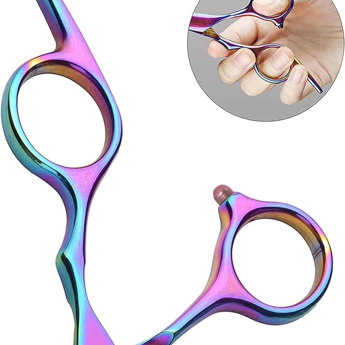 GENERICO - Set tijeras profesionales peluqueria Black Leopard Titanium + Navaja