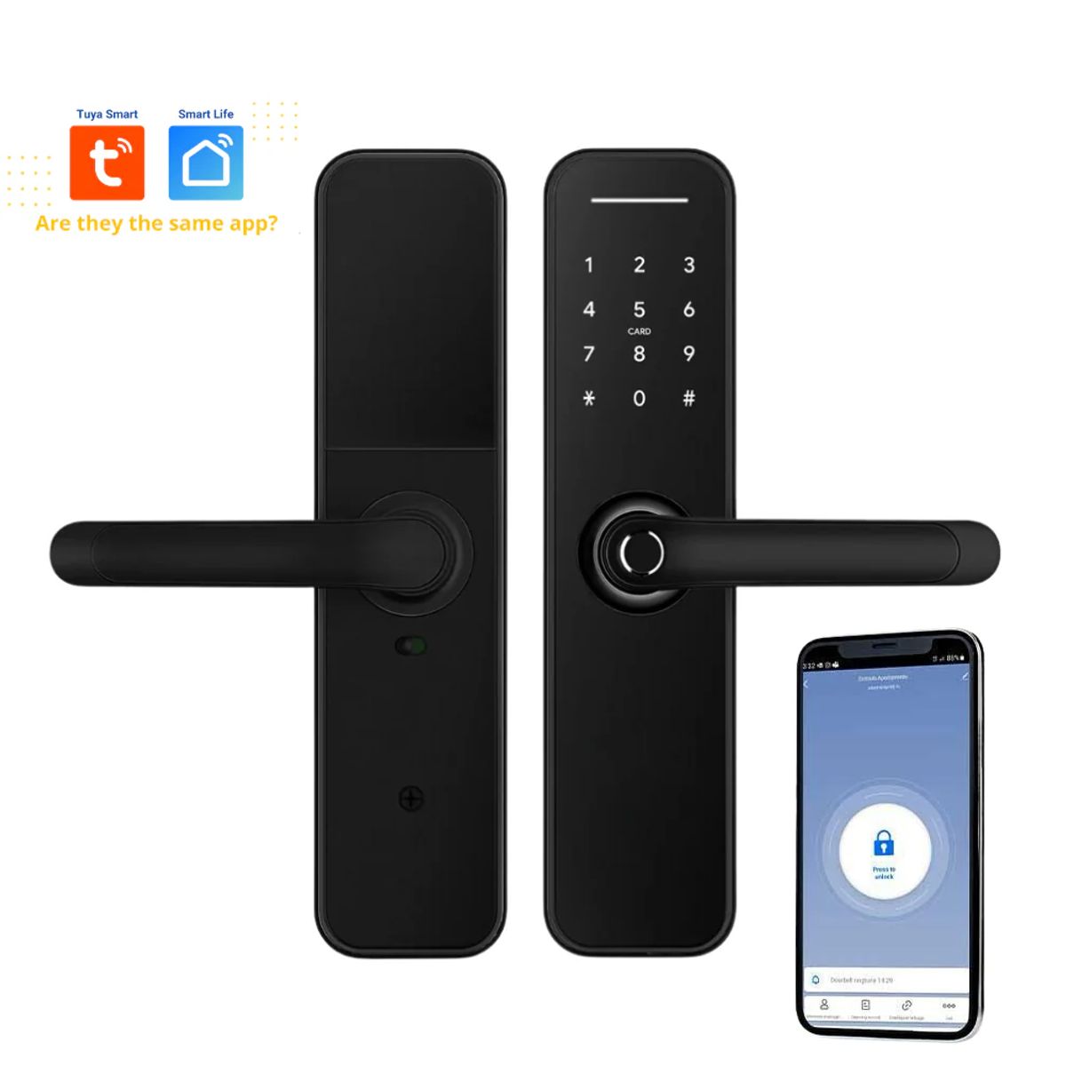 GENERICO - Cerradura WiFi con Huella Control App Tuya Look 100 Huellas