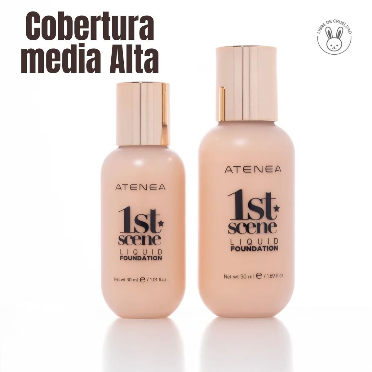 GENERICO - Base de Maquillaje Líquida 1ST Scene - Cobertura Media-Alta y Duradera Tono Cream