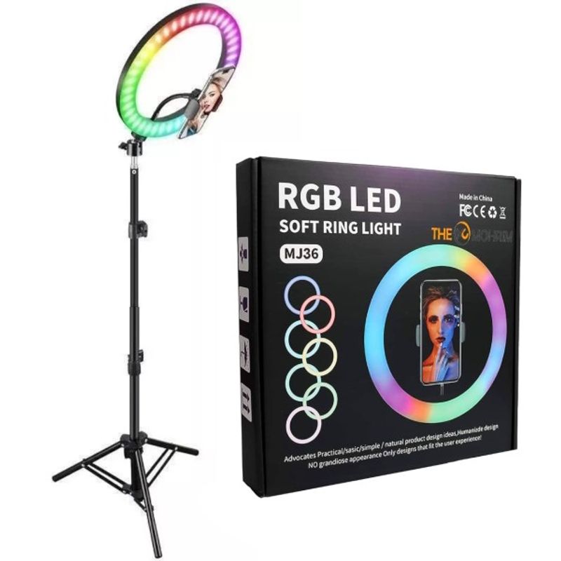 GENERICO - ARO DE LUZ RGB 36 portatil