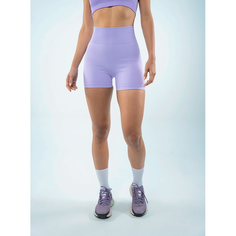 NO RULES - SHORT PRETINA ALTA SIN COSTUAS LILA.