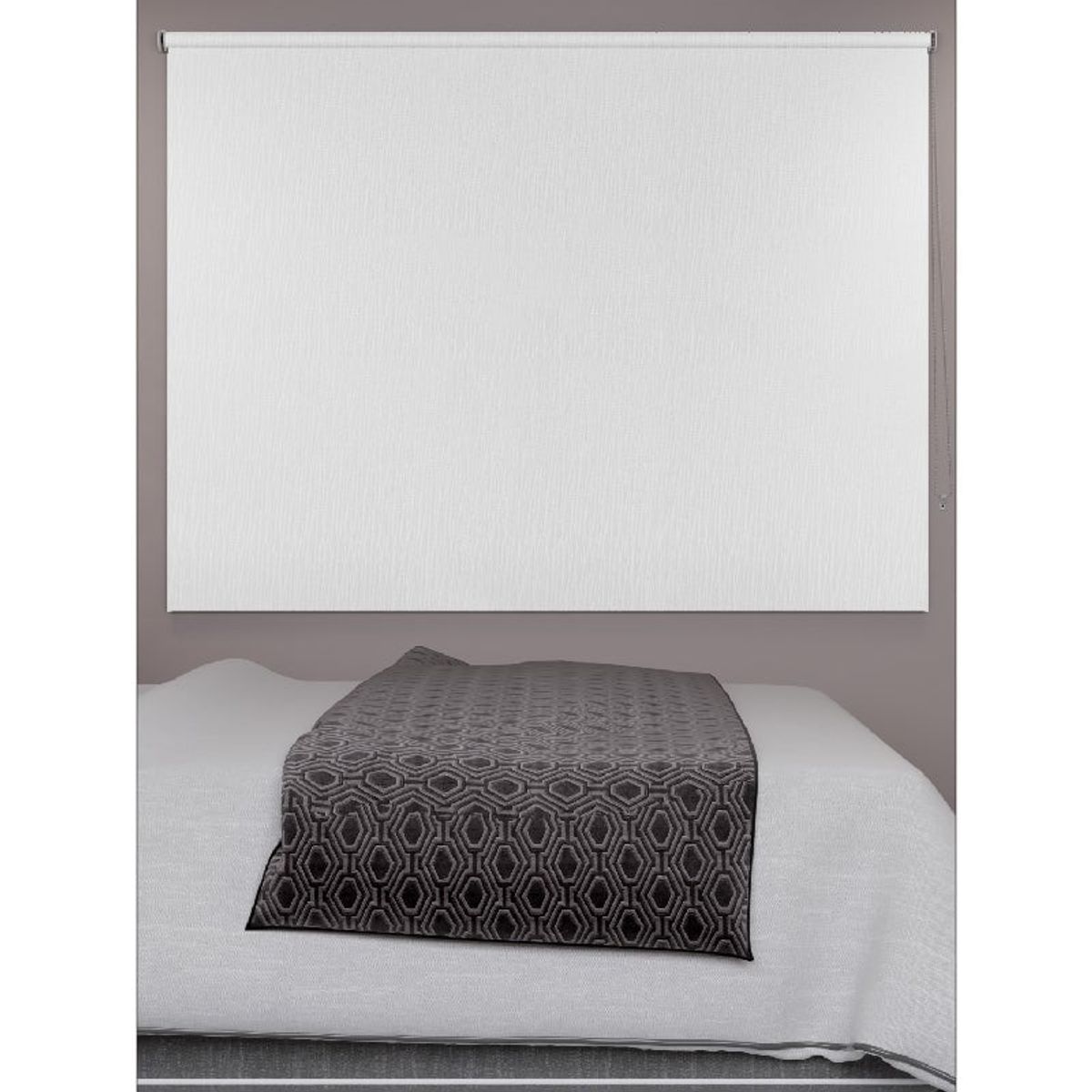 NOVELTY HOME - Cortina Enrollable Blackout LLovizna Blanco 100x180 cm Novelty Home
