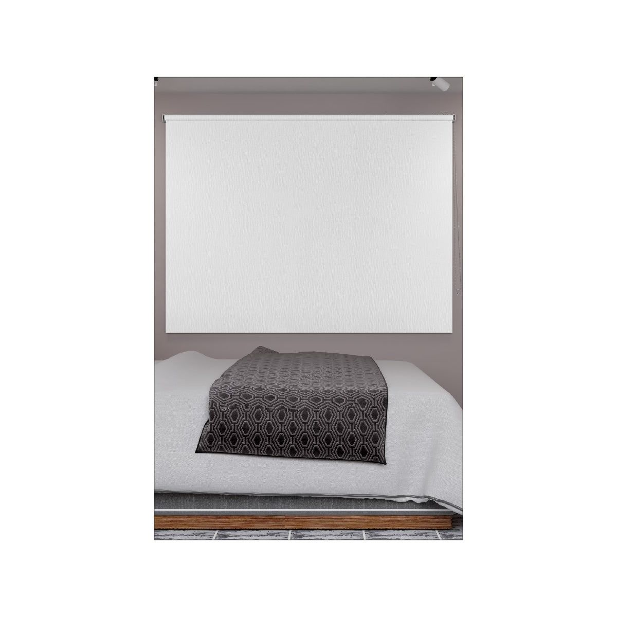 NOVELTY HOME - Cortina Enrollable Blackout LLovizna Blanco 100x180 cm Novelty Home