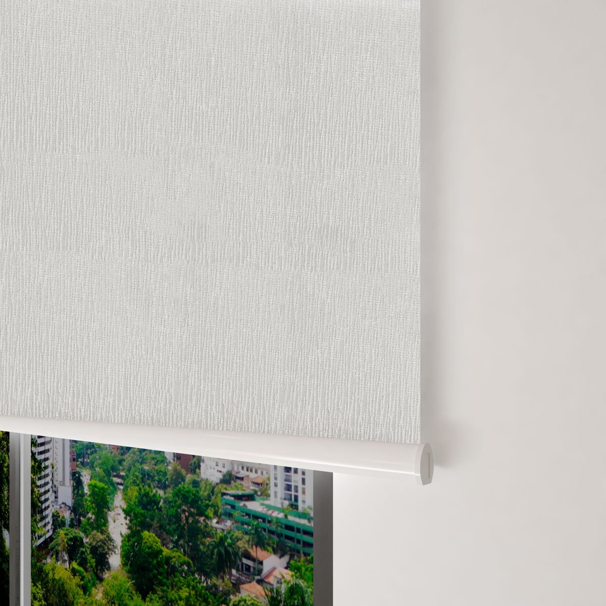 NOVELTY HOME - Cortina Enrollable Blackout LLovizna Blanco 100x180 cm Novelty Home