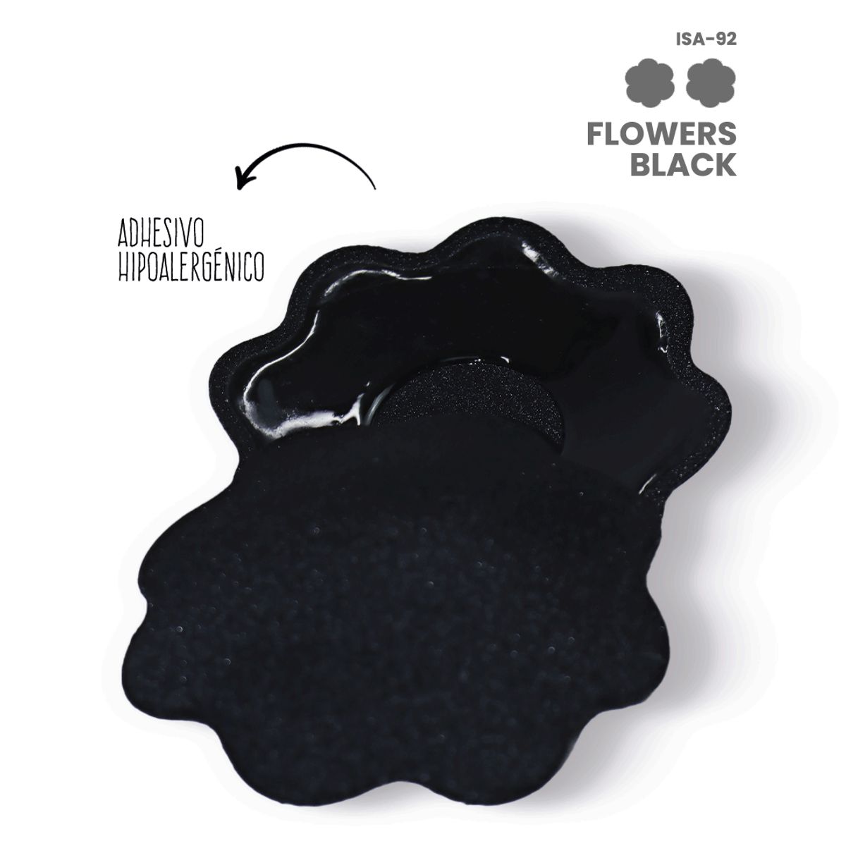BELLA CONFIDENCE - Cubre pezones adhesivos en tela reutilizables  Nipple flowers black