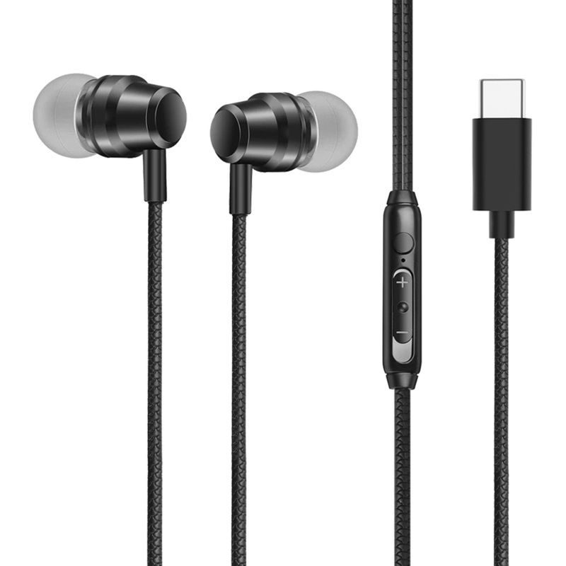 ESENSES - Audífonos con micrófono Topo silicona entrada tipo C Ref EB500 Negro