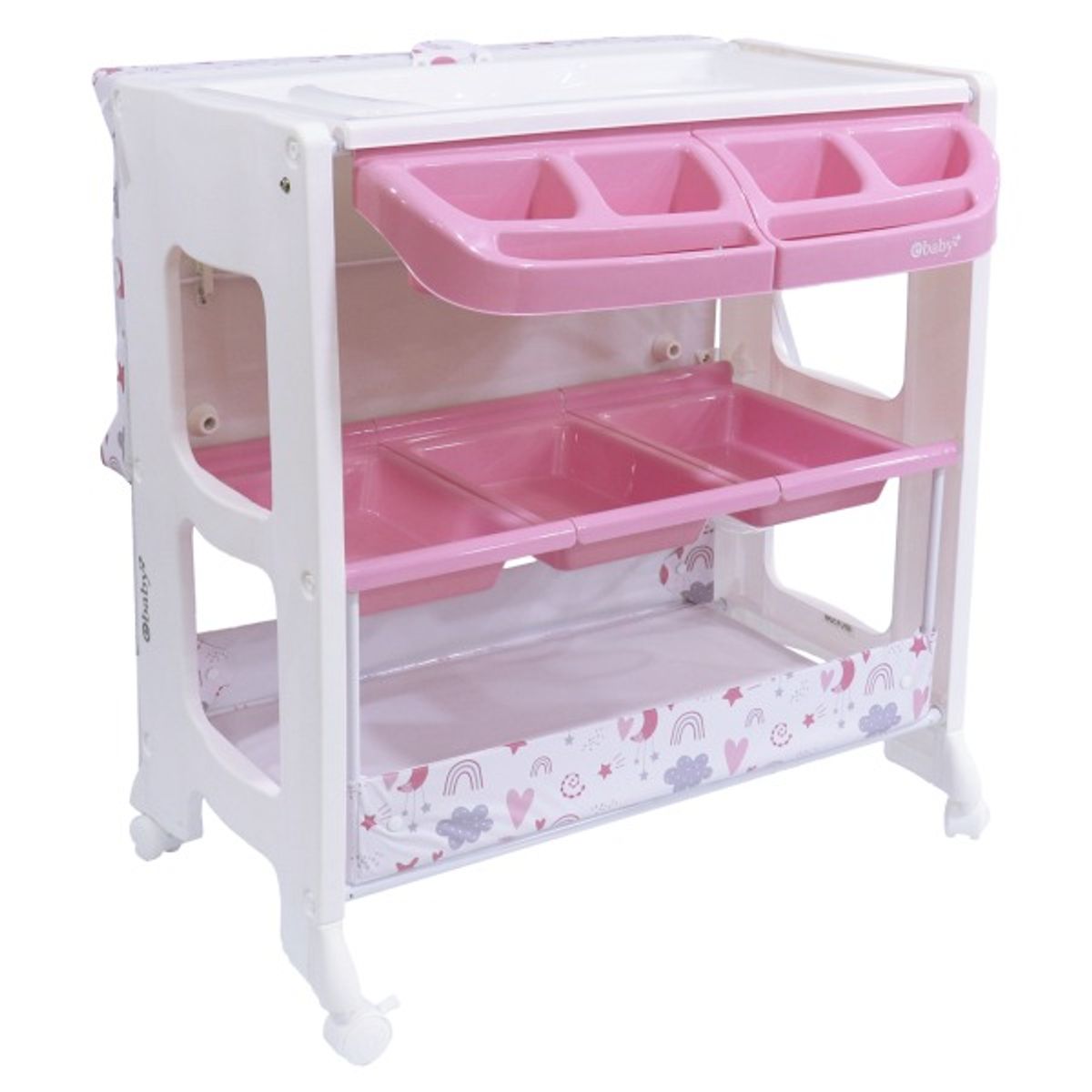 EBABY - Bañera para bebe con cambiador gavetas desagüe rodachines