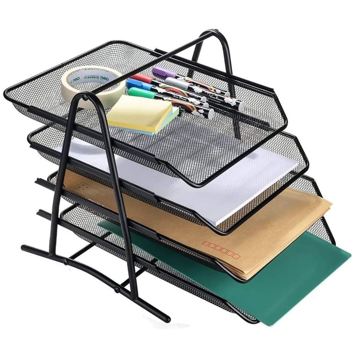 ONE PIXEL - Bandeja De Documentos Metálico De 4 Niveles Para Oficinas