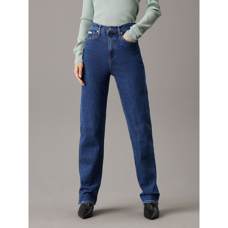 CALVIN KLEIN - Jeans azul oscuro high rise straight Calvin Klein
