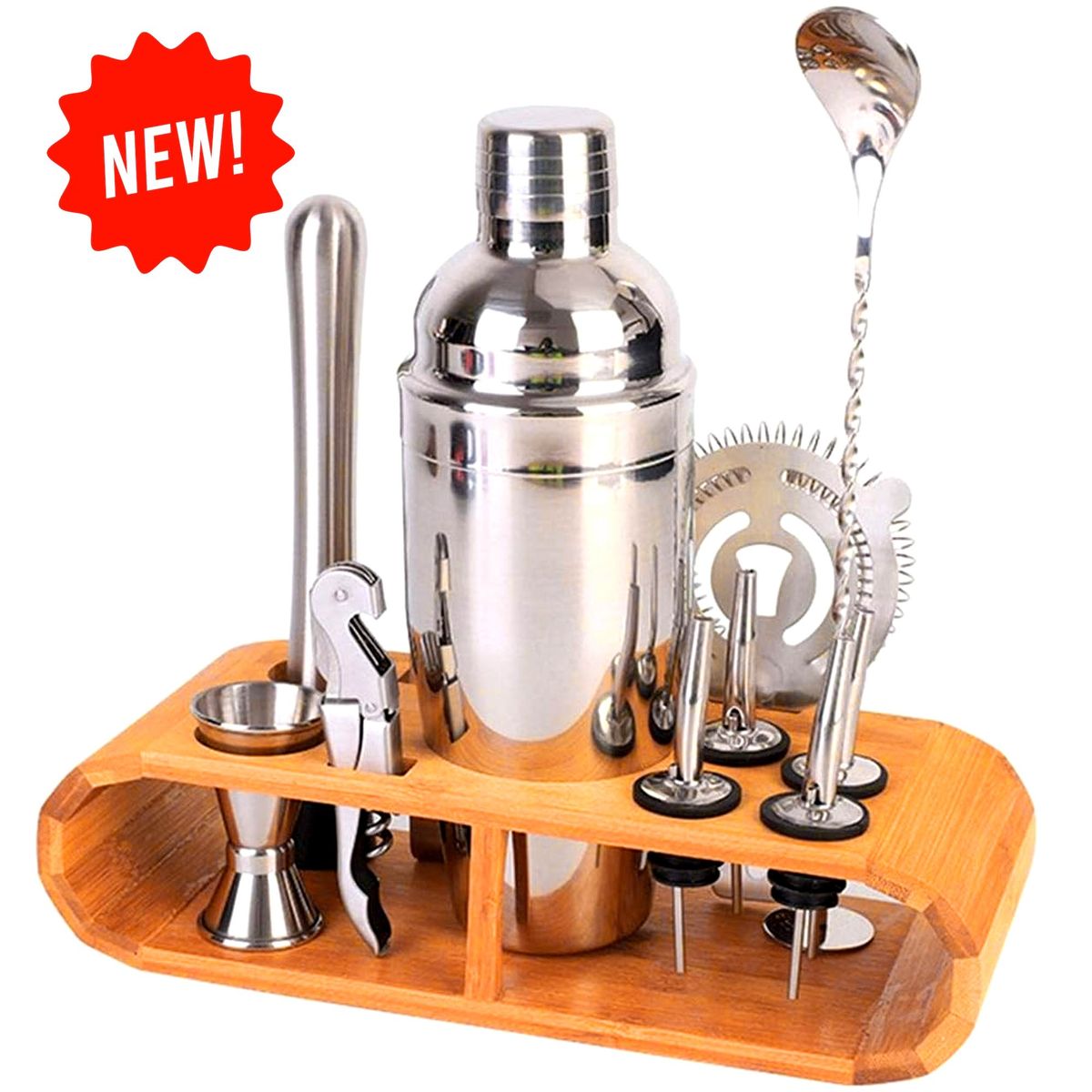 ONE PIXEL - Bartender Coctelera Set Utensilios Bar Inoxidable 12 Piezas