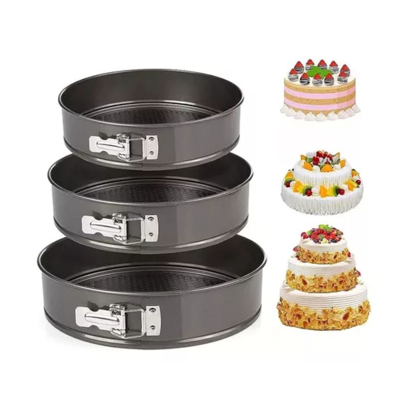 GENERICO - Repostería Moldes Pasteles Juego 3 Redondos Molde Hornear