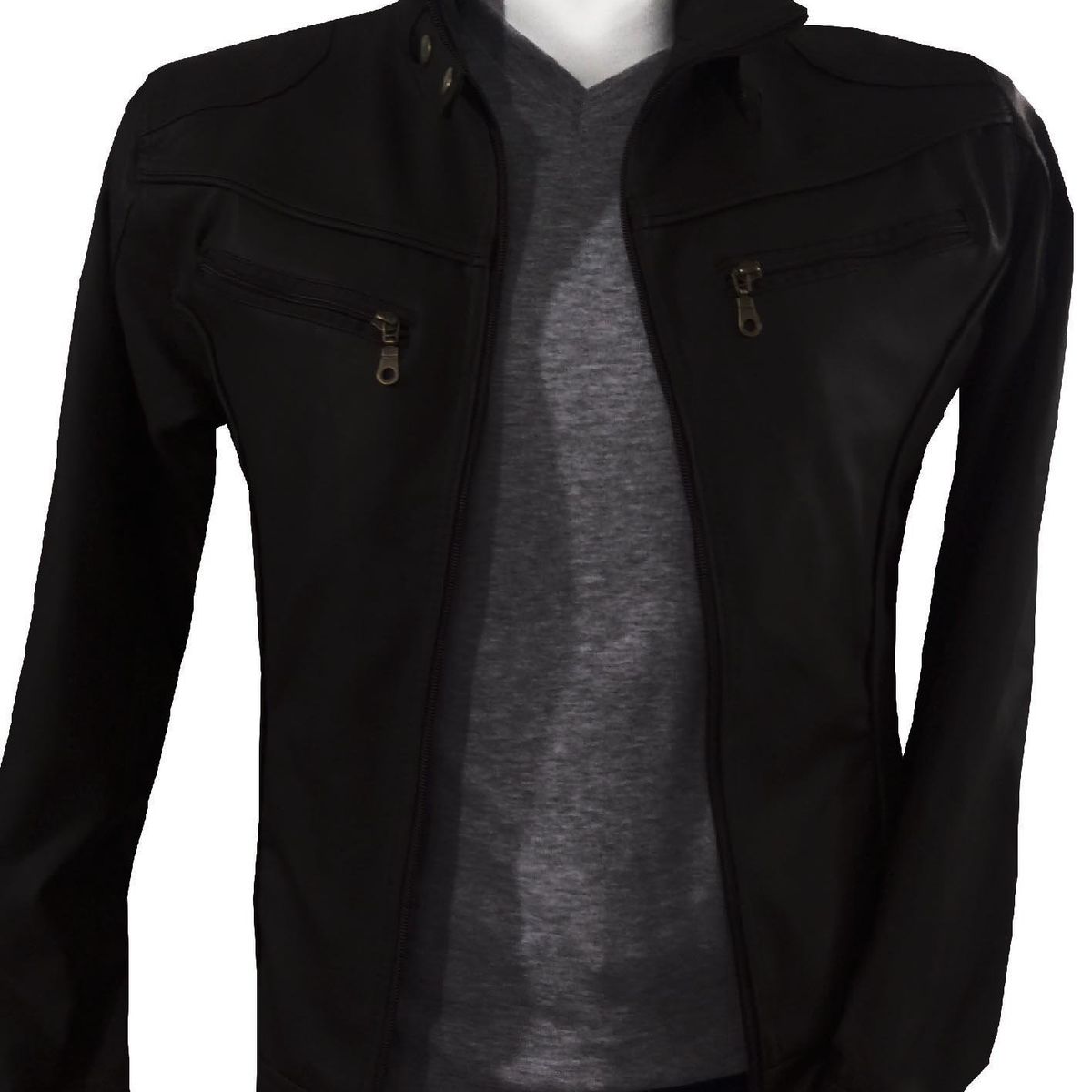 MODA EN CIRCUITO - Chaqueta Cuero - Tex Hombre Negra