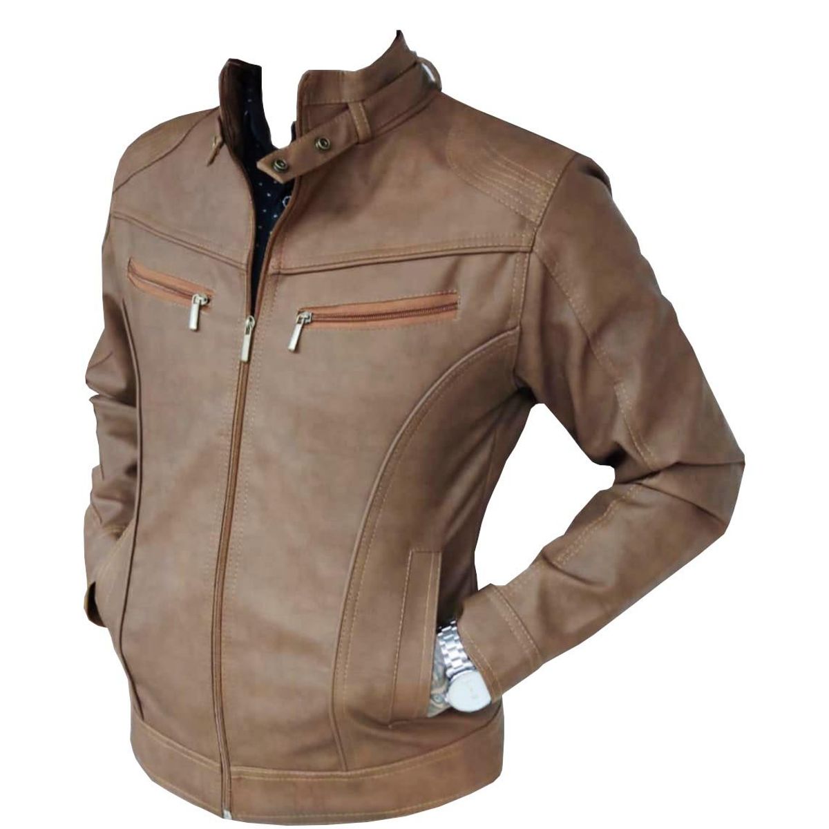 MODA EN CIRCUITO - Chaqueta Cuero - Tex Hombre Color Miel