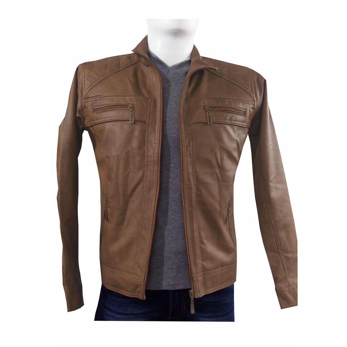 MODA EN CIRCUITO - Chaqueta Cuero - Tex Hombre Color Miel