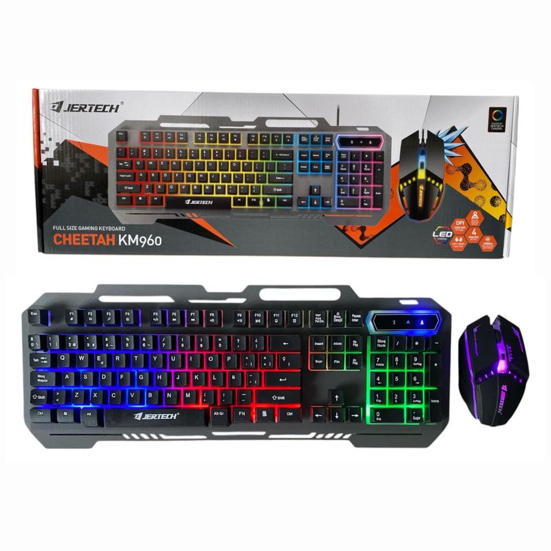 GENERICO - Combo Teclado Mouse Gaming Base Aluminio Retroiluminado Rgb