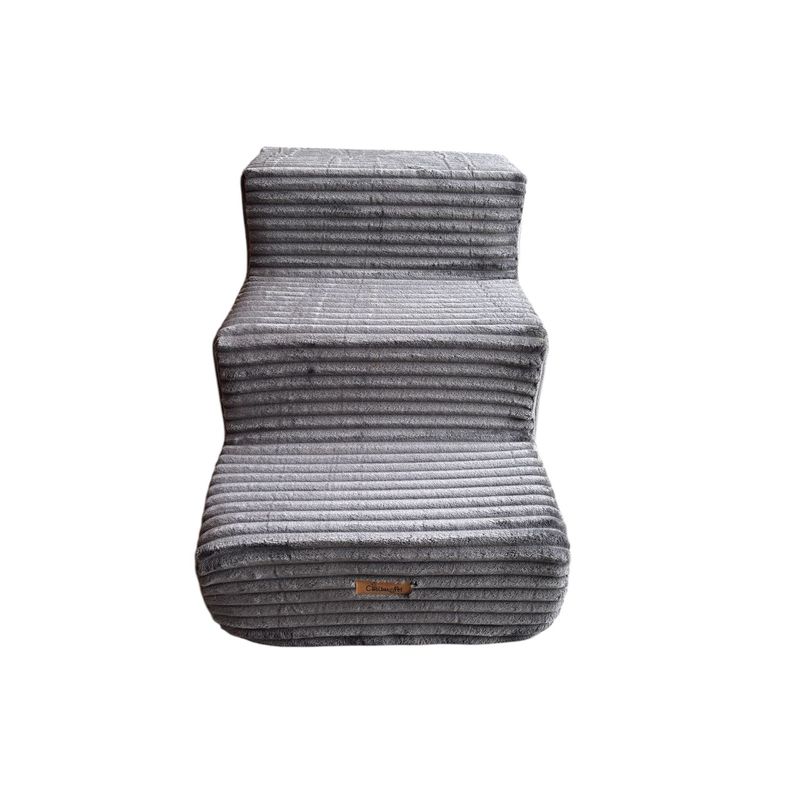 GENERICO - Escalera Para Mascotas En Espuma 45 Cm De Alto Color Gris