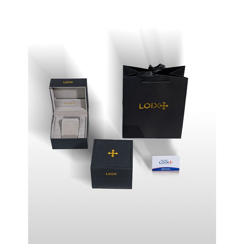 LOIX - Reloj hombre LA2103-4 plateado con dorado tablero negro