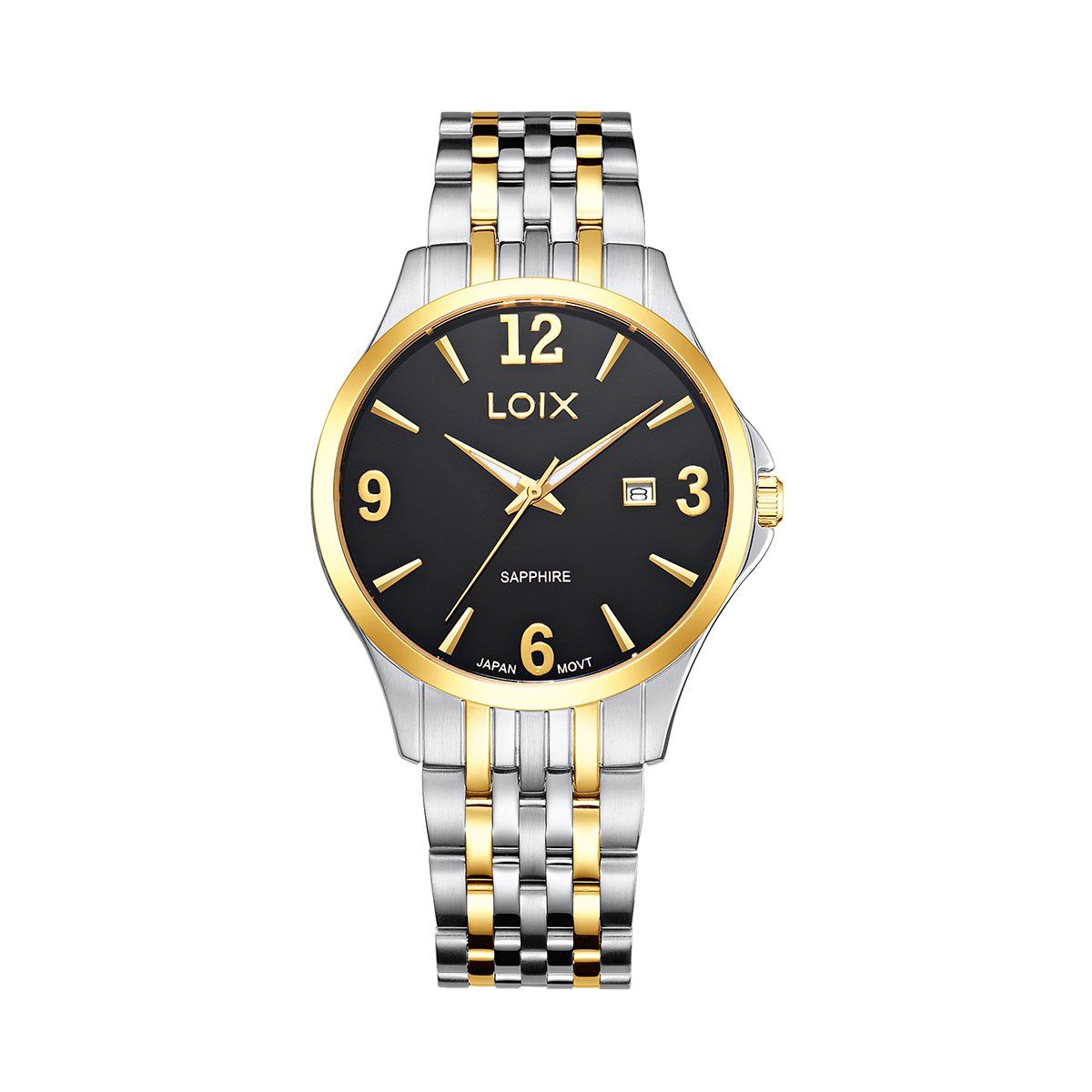 LOIX - Reloj hombre LA2103-4 plateado con dorado tablero negro