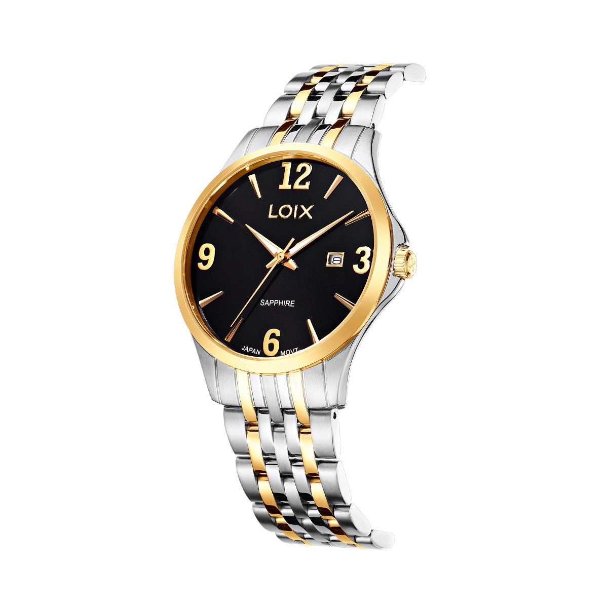 LOIX - Reloj hombre LA2103-4 plateado con dorado tablero negro