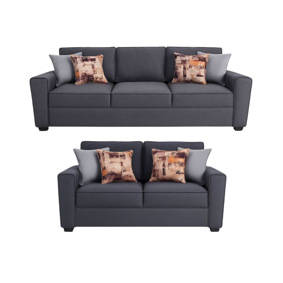 GENERICO - Juego de Sala Peña 3-2 Puestos Moderno Elegante Moderno Tela antifluidos Gris