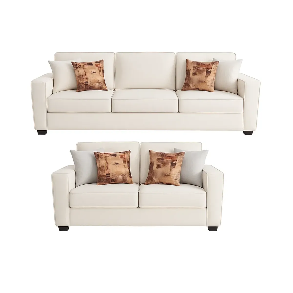 GENERICO - Juego de Sala Peña 3-2 Puestos Moderno Elegante Moderno Tela antifluidos Beige Beige