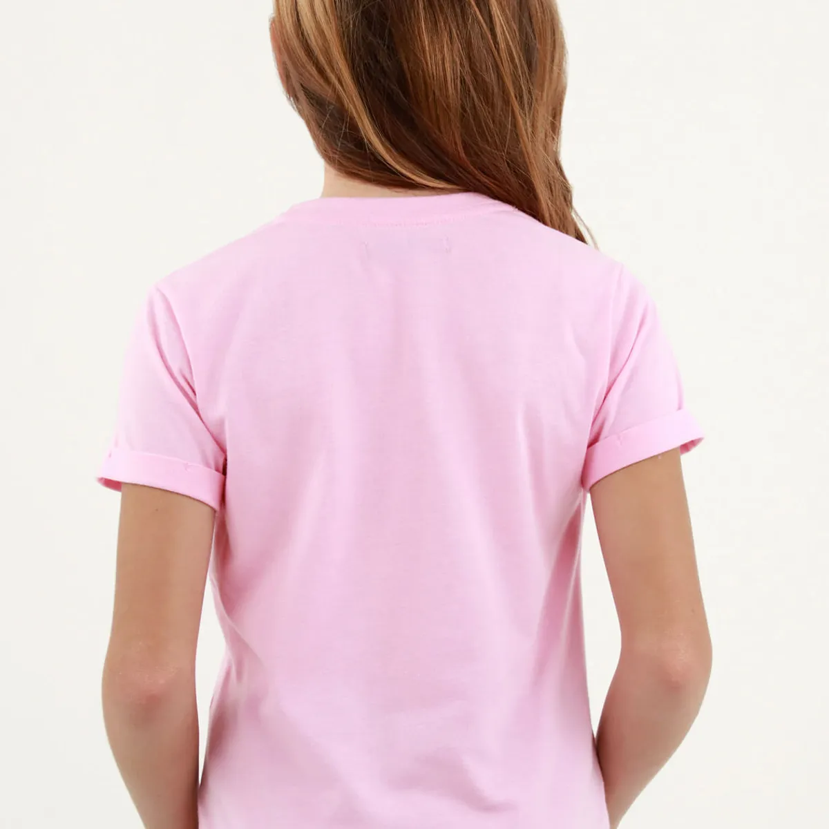 TENNIS - Camiseta básica rosada estampada para niña