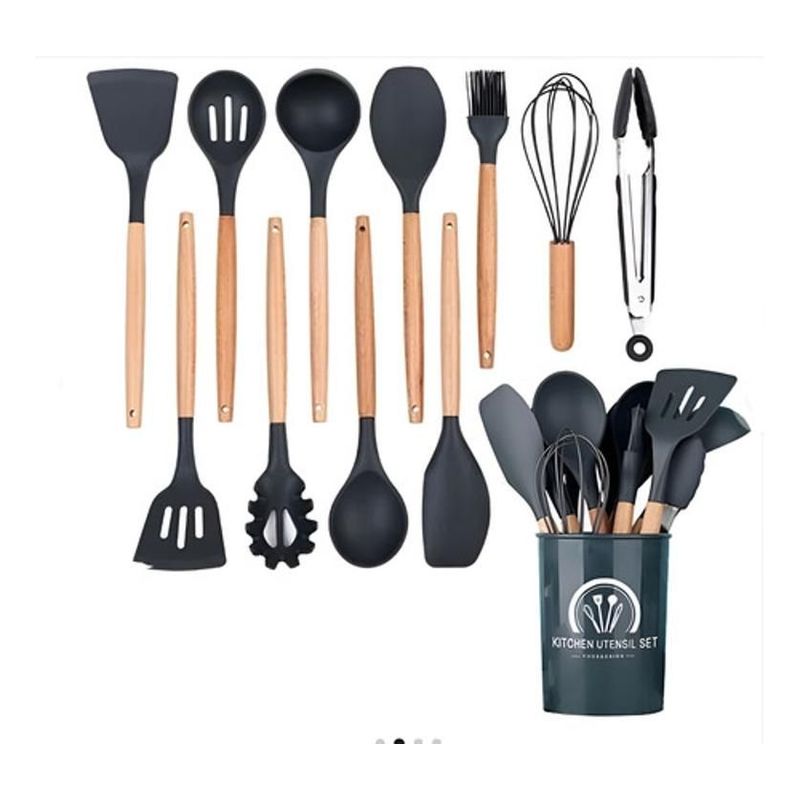 GENERICO - Utensilios De Cocina Silicona Resistente Calor Set X12 Pzas