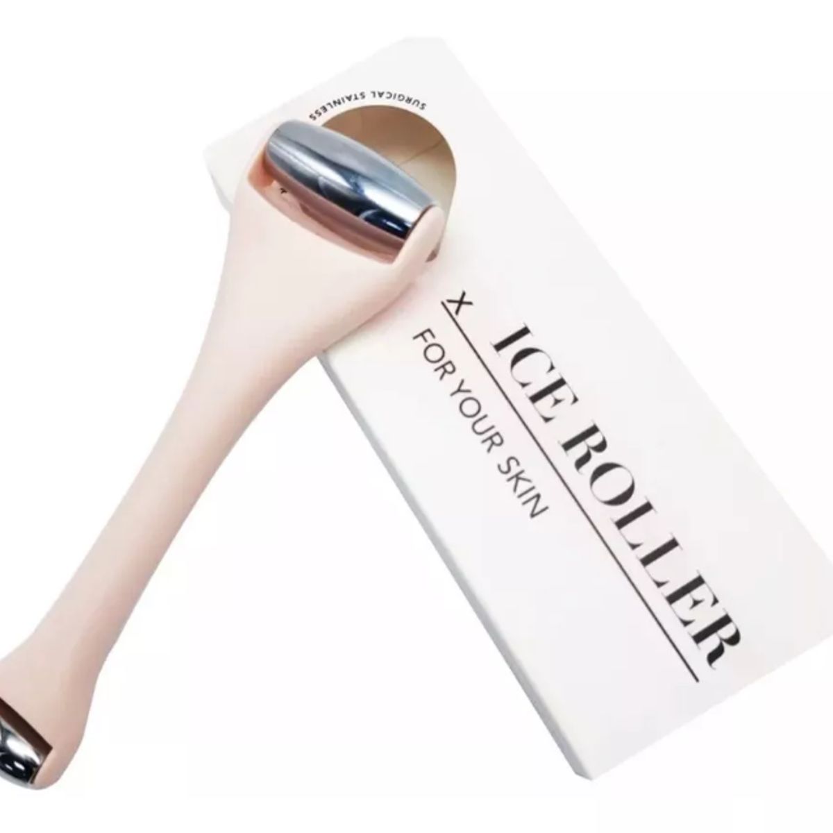 GENERICO - Rodillo Metálico Doble Masajeador Facial Terapia Ice Roller