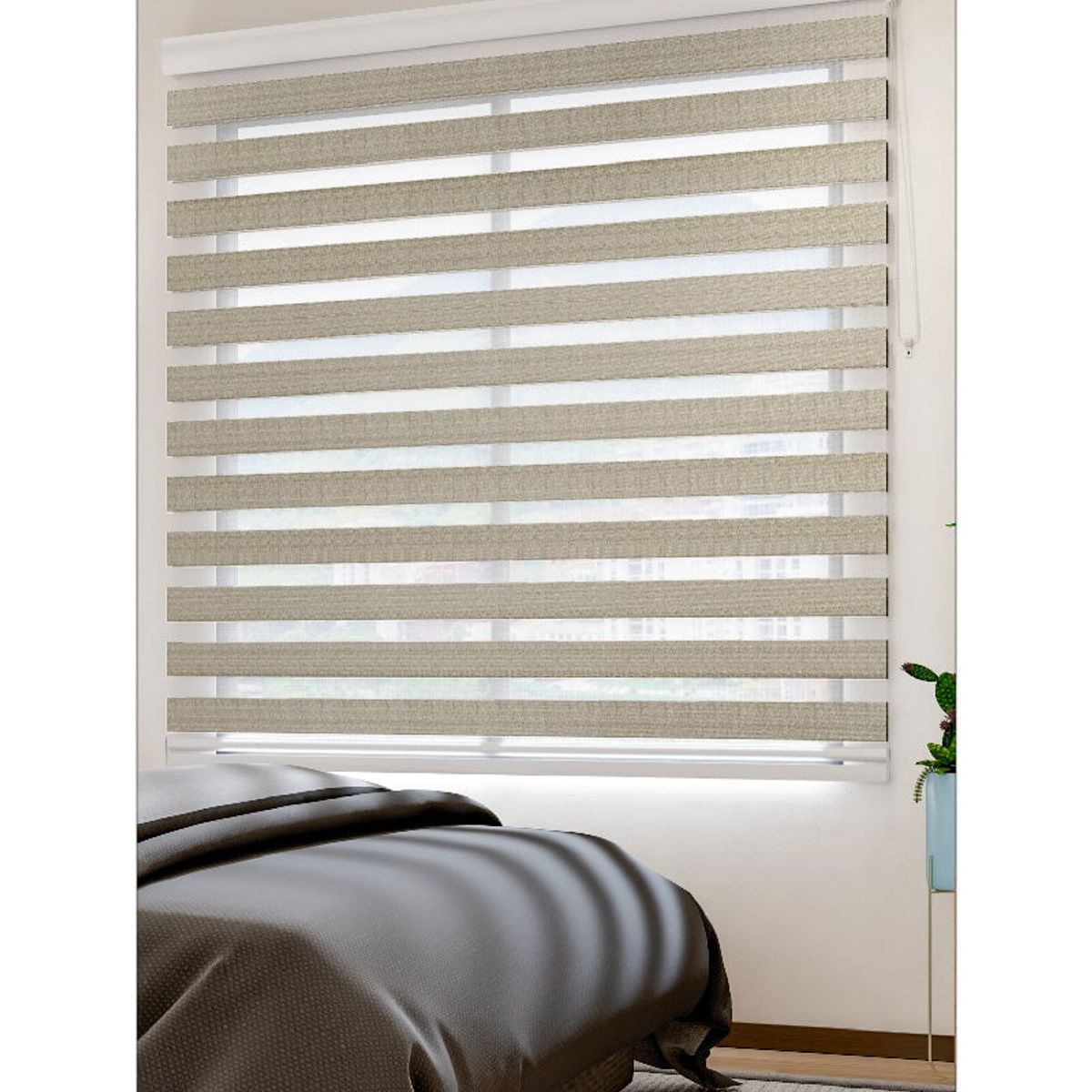 NOVELTY HOME - Cortina Enrollable Efecto Blackout Aurora Beige 180x180 cm Novelty Home