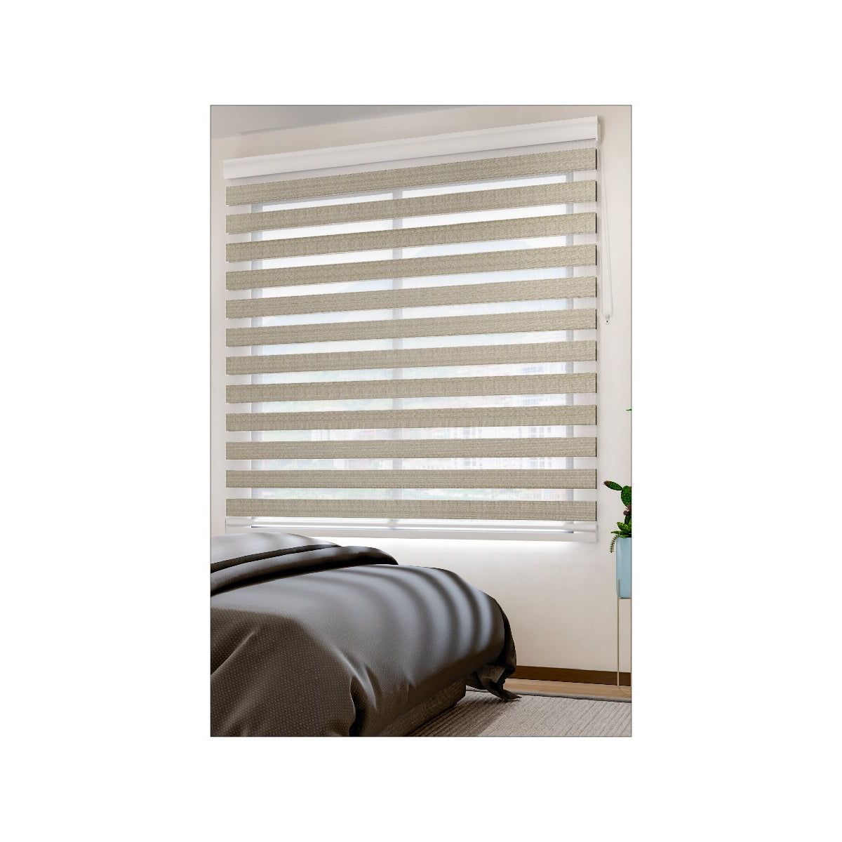NOVELTY HOME - Cortina Enrollable Efecto Blackout Aurora Beige 180x180 cm Novelty Home