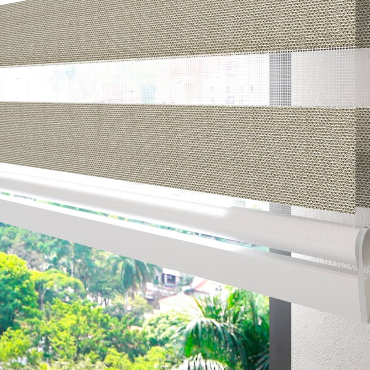 NOVELTY HOME - Cortina Enrollable Efecto Blackout Aurora Beige 180x180 cm Novelty Home