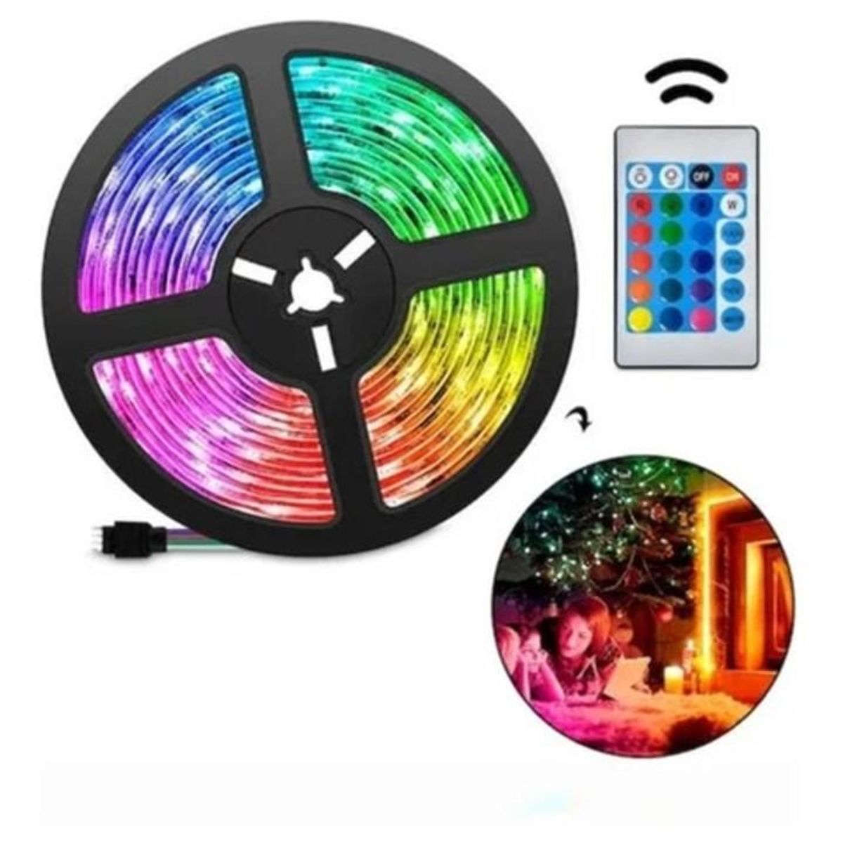 GENERICO - Cinta Led Genérica 5m Con Control Y Fuente De Poder