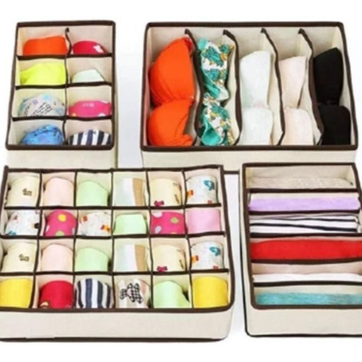 GENERICO - Organizador De Ropa Interior Y Medias Divisor Cajones Set X4