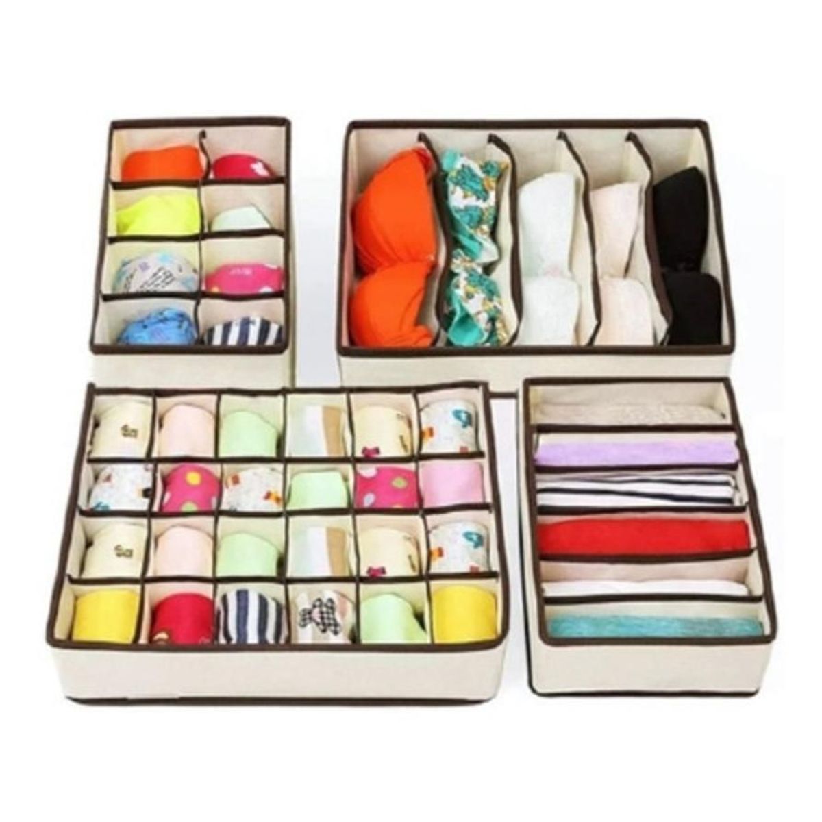 GENERICO - Organizador De Ropa Interior Y Medias Divisor Cajones Set X4