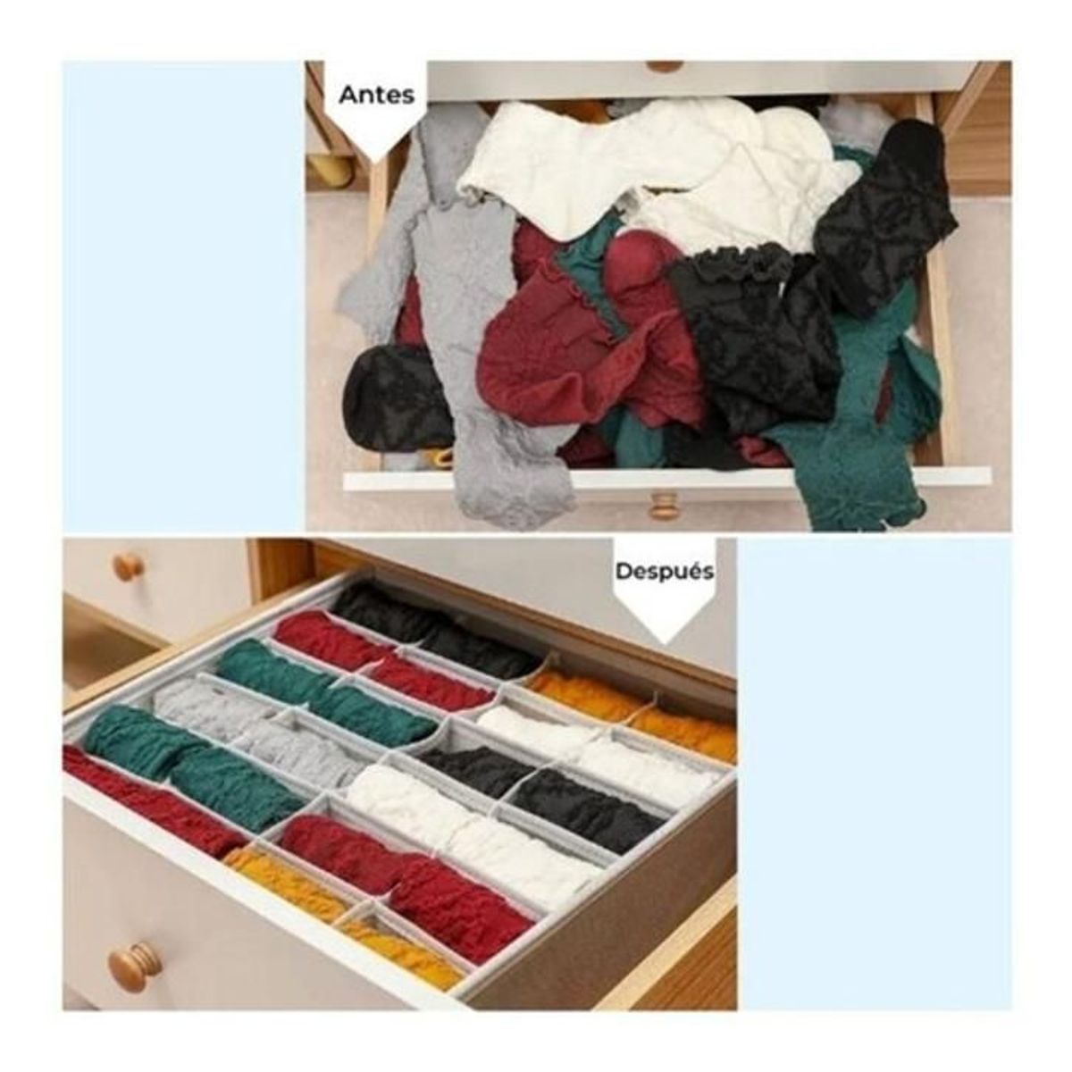 GENERICO - Organizador De Ropa Interior Y Medias Divisor Cajones Set X4