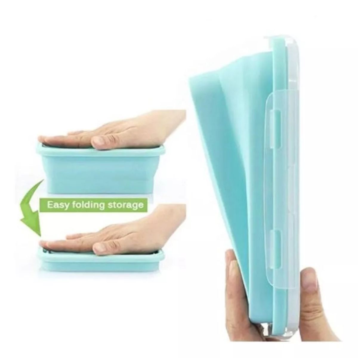 GENERICO - Porta Comida Recipiente Silicona Plegable Expandible X4 Pzs