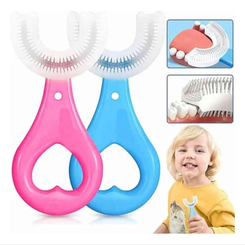 GENERICO - Cepillo Dientes Bebe Niño Niña U Silicona Forma U Niños
