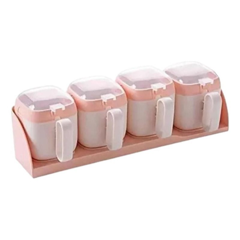 GENERICO - Tarro De Especias 4 Compartimentos Cocina Almacenamiento