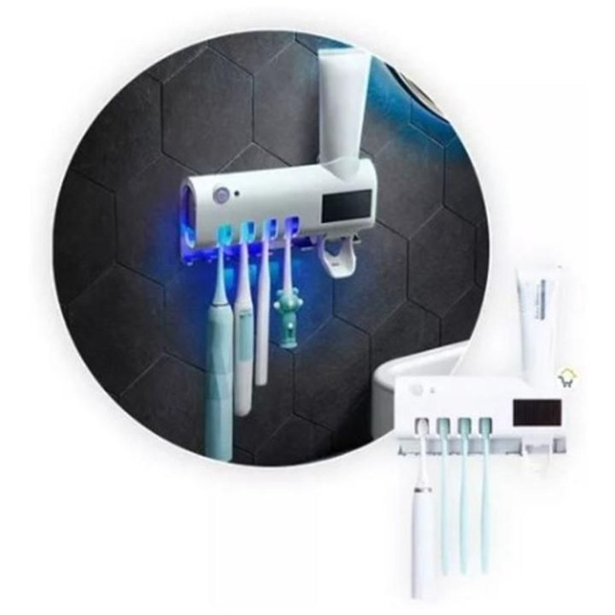 GENERICO - Soporte Cepillos Esterilizador Uv Dispensador Crema Ecuv